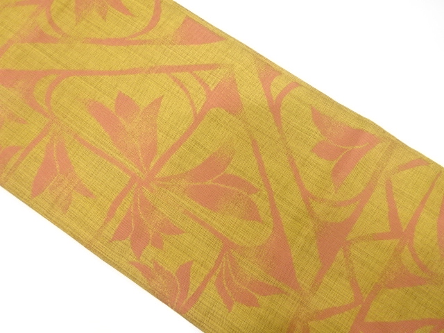 抽象花模様織出し袋帯